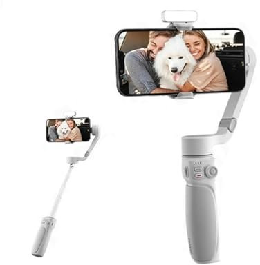 Estabilizador de teléfono portátil Gimbal de 3 Ejes for teléfono Inteligente Apto for iPhone 15 Pro MAX/Xiaomi/Huawei/Samsung(Combo Package)