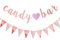 WUSJCOF Candy Bar Girlande & Zubehör Set - Candy Bar Deko für Hochzeit, Candybar Schild & Wimpelkette, Glitter Candy Bar Banner