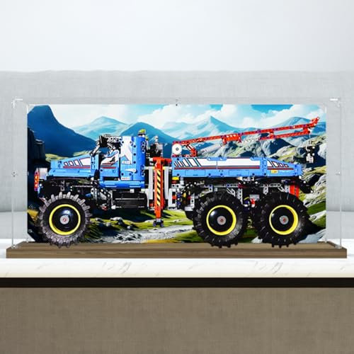 Figures Display Box for LE-GO for 42070 6x6 All Terraiin Tow Trucck Acrylic Storage Box Dustproof Transparent Box Custom Display Case Storage Box (No Model)