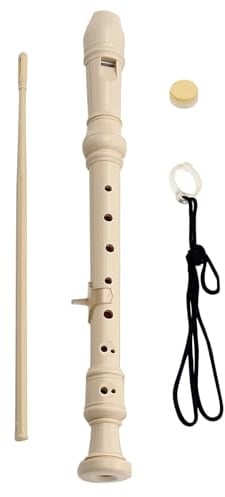 Tyatiyzn Blockflöte Holz, Blockflöte deutsches, Sopranblockflöte, Sopran-Blockflöteninstrument, C-Dur ABS-Kunststoff, für Kinder und Anfänger, mit Zubehör (12.8 x 1.26in)