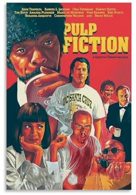 Pulp Fiction Filmposter, Leinwanddruck, ästhetische Wandkunst, moderne Wohnkultur für Schlafzimmer, Wohnzimmer, 30 x 45 cm, ungerahmter Stil