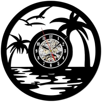Vinyl-Wanduhr Schallplattenuhr, 3D Design Digitale Wall Clock Ohne Tickgeräusche Heimdekoration Uhr für Jede Wanddekoration Wanduhr Geschenk (J)