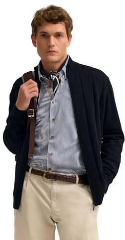 bugatti Herren Strickjacke 7600-15511E | Baumwolle Regular Fit mit Reißverschluss
