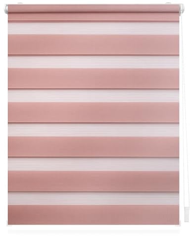 Lichtblick Doppelrollo Blickdicht ohne Bohren Altrosa 90 cm x 150 cm (B x L)