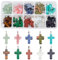 PH PandaHall 50pcs Stein Kreuz Charms 10 Farbe Edelstein Anhänger Kreuz Quarz Kristall Chakra Charms für Ostern Valentinstag Ramadan Dekoration Halskette Ohrring Armband Schmuck Herstellung
