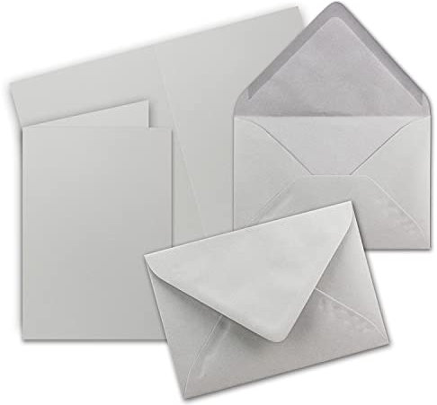 30x Faltkarten Set mit Briefumschlägen DIN A6 / C6 - Hellgrau (Grau) - 14,8 x 10,5 cm (105 x 148) - Doppelkarten Set - Serie FarbenFroh