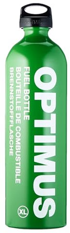 Optimus Botella de combustible 1,5L (tamaño XL) – Resistente a la presión con tapa de seguridad infantil – Perfecta para largas expediciones y aventuras al aire libre