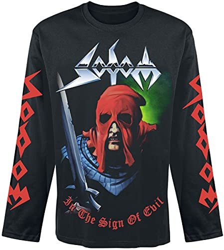 Sodom in The Sign of Evil Men's Long-Sleeved Shirt Black Band Merch, Bands, Sustainability