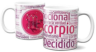 Planetacase Taza Desayuno Escorpio Signos del Zodiaco horoscopo Ceramica 330 mL