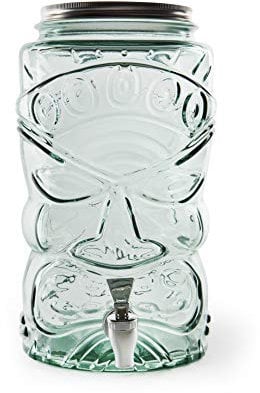 Excelsa Tiki Distributeur de Boissons avec Robinet, Verre recyclé, 6 litres