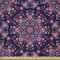 ABAKUHAUS Ethnisch Stoff als Meterware, Frühlings-Blüten, Microfaser Stoff für Dekoratives Basteln, 1M (230x100cm), Hellrosa Indigo Rosa