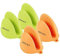 MEIJUBOL Ofenhandschuhe Topflappen Silikon 2er-Set Verdicken Ofen Mitts Hitzebeständig Bis zu 428°F Backhandschuhe Oven Gloves Topfhandschuhe zum Kochen Backen Schützen Finger Grün und Orange