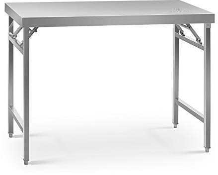 Royal Catering Arbeitstisch klappbar 60 x 120 cm Tragkraft 200 kg intelligentes Federfalzsystem höhenverstellbare Füße Edelstahl-Tisch Küchentisch Arbeitstisch Edelstahl Grilltisch