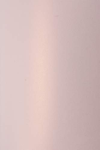 Netuno 10x carton brillant or rose nacré 300g A4 210x297mm Sirio Pearl Rose Gold papier décoratif effet métallique pour invitations cartes de vœux bricolage billets d'entrée marque-places DIY