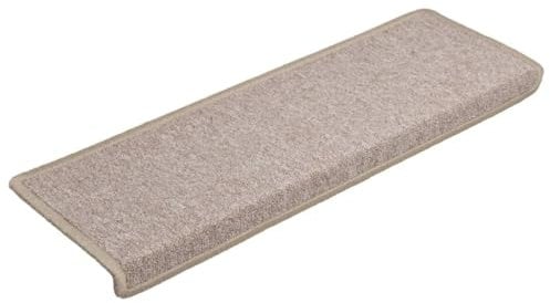 vidaXL Teppich Treppenstufen 15 STK., Stufenmatten mit Klebebändern, Treppenmatten Faltbar, Treppenteppich Treppenstufenmatte, 65x21x4cm Taupe