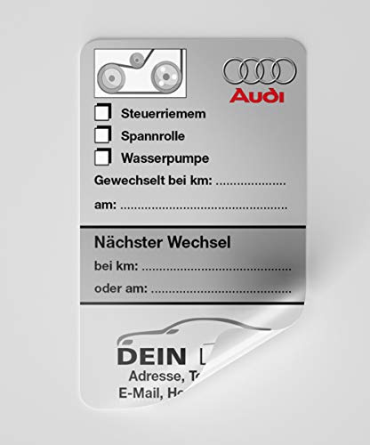 KFZ-Zahnriemen-Steuerriemen-Aufkleber Dunkel-Grau 100 Stück Markenlogo & Firmenlogo