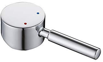 Wasserhahn Griff Kompatibel mit 35mm Wasserhahn Kartusche (Kartusche Hebel 9 x 9 mm) Einhebelgriff Wasserhahn Ersatz, Heiß Kalt Wasserhahn Ersatz Griffhebel für Küche Badezimmer, Poliertes Chrom