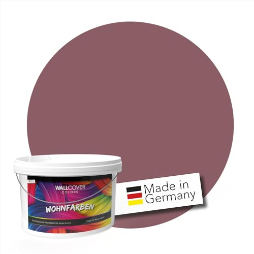 WALLCOVER hochwertige Wandfarbe für Innen | Rot Bordeaux | 2.5L für 20m² | Hochdeckende Innenfarbe Matt (Klasse 1) | Profi Qualität aus Deutschland