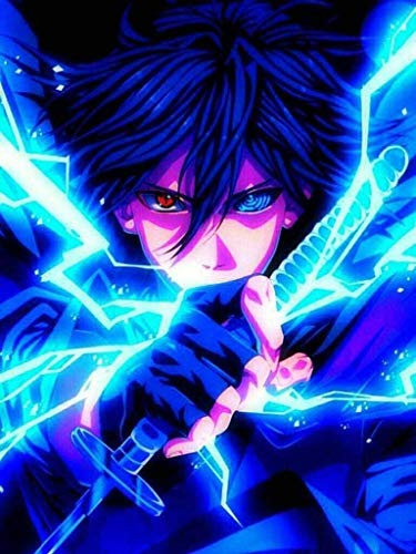 DVBQQWE 5D Diamond Painting Kits für Erwachsene, DIY Premium Naruto Uchiha Sasuke Uzumaki Diamond Art Full Drill Kreuzstich Kit für Anfänger mit Muster Wanddekoration 30,5 x 40,6 cm