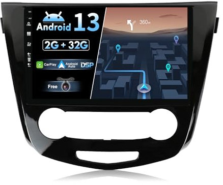 JOYX Android 13 IPS Autoradio para Nissan Qashqai J11 X-Trail Rouge (2014-2018) - 2G+32G - Inalámbrica CarPlay + Android Auto - Gratis Cámara - 10.1 Pulgada 2 DIN - Dab Volante Fast-Boot WIFI 4G BT