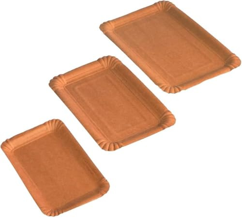 Pro DP 2000 Pappteller Grill- & Imbissteller Kuchenpappen eckig 11x17,5cm braun FSC Mix