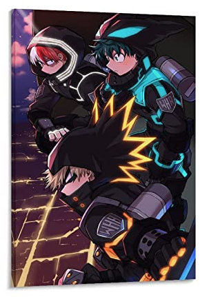 CUQ Anime-Poster My Hero Academia Mha Poster, Heimdekoration, Wanddekoration, Geschenk, Leinwand, Wandkunst, Schlafzimmer, Gemälde, 20 x 30 cm