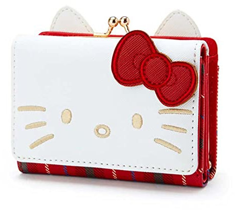 Petit portefeuille court en cuir pour femme avec personnage de dessin animé, Rouge, Small