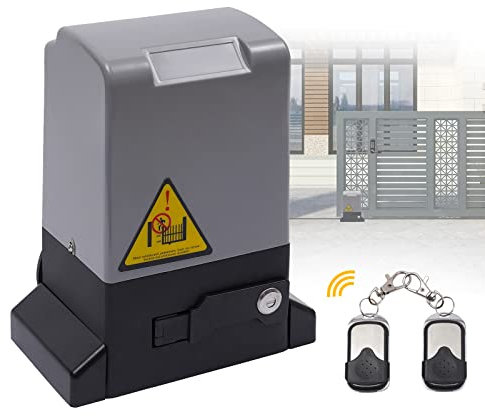 Motor Puerta Corredera, 750W Motores Para Puertas Correderas 2000 kg, Puerta de Garaje con Mando a Distancia, Motores para Puertas correderas, Kit Motor Puerta batiente