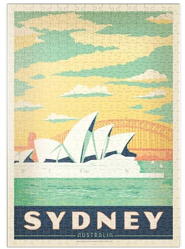 MyPuzzle Australien: Sydney Harbor, Vintage Poster - Premium 500 Teile Puzzle - MyPuzzle Sonderkollektion von Anderson Design Group
