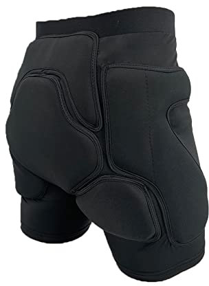 Hip Butt Protective Gear Impact Shorts Skate Compression Shorts Butt Protection, Hip Protector Underwear (Black S)