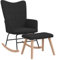 vidaXL Schaukelstuhl, Sessel Schwingstuhl mit Armlehne, Schaukelsessel Relaxstuhl mit Hocker, Relaxsessel Schwingsessel Wohnzimmer, Modern, Stoff Schwarz