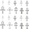 Ipotkitt 50 Stück 10 Stile Vintage Stil Charms Ankh Kreuz Charms Antik Religiöses Kreuz Charms DIY Schmuckherstellung Finden für Armband und Halskette