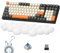 LexonElec K6 Clavier Mécanique sans Fil avec Repose-Poignet Nuage Blanc, 100 Touches, 96% Layout, 4000mAh, Filaire/2.4Ghz/Bluetooth 5.0,RGB Backlit, Câble Spiralé pour Le Jeu - Twilight Blue Switch