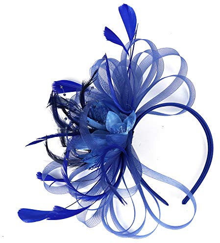 SJTJSPX Fascinator Chapeau Femme Fille Chapeau Bibi Accessoires Cheveux Maille Filet Chapeau Mariage Elegant Voile Bandeau Clip Serre-tête Mariée Chapeaux de Église Tea Party Cocktail Royal Ascot