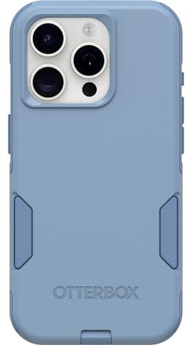 OtterBox iPhone 15 Pro (nur Commuter Serie) Hülle – Crisp Denim (Blau), schlank und robust, taschenfreundlich, mit Portschutz