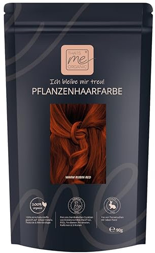 Thats me Organic® Profi Pflanzenhaarfarbe Nachfüllpack (warm rubin red) – Bio Haarfarbe ohne Chemie – Ideale Haarfarbe auch während der Schwangerschaft und Stillzeit