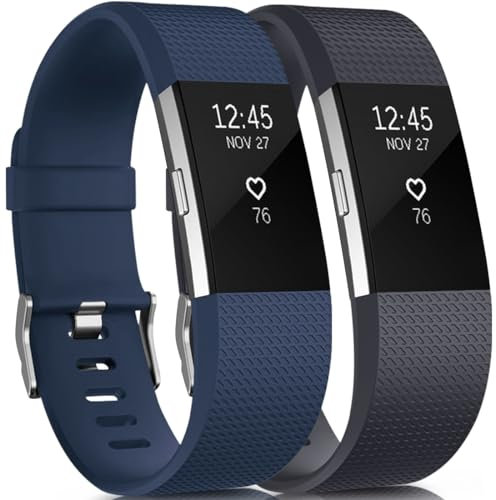 Tobfit für Fitbit Charge 2 Armband Damen Herren, Ersatz Silikon Sport und Fitness Armbänder für Fitbit Charge 2