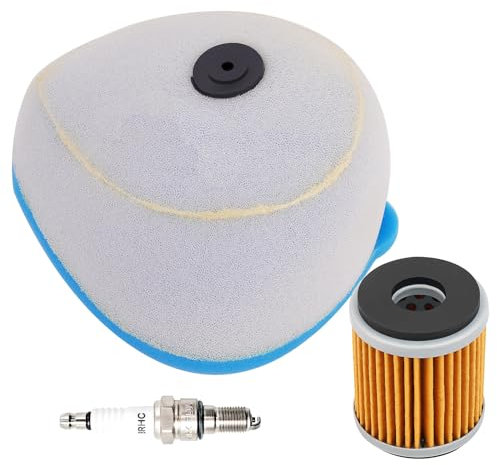 Road Passion 1*Filtri Aria & 1*Filtro Olio & 1*Candele di accensione Kit Compatibile con Yamaha YZ250F YZ450F WR250 WR450F YFZ450