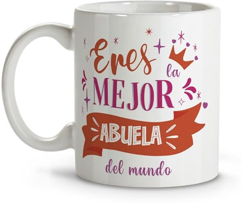 LolaPix Tazas con frases. Tazas de cafe. Regalo abuela. Regalos para abuelas. Taza cerámica 330 ml.