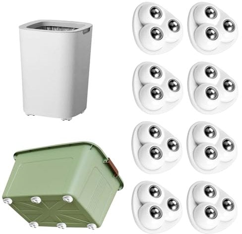 8 Piezas Ruedas Pequeñas para Muebles, Ruedas Adhesivas, Ruedas Electrodomésticos Pequeños, Mini Ruedas Adhesivas Giratorias Blanco para Muebles para Electrodomésticos, Mesas y Sillas, Equipaje