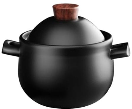 Kichvoe Casserole Clay Pot with Lid Korean Cooking Korean Stone Bowl Clay Cooking Pot Stew Pot Kitchen Soup Pot Nonstick Stock Pot Soup Pot Stovetop Cookware 2.5L