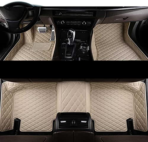 DZSLLOOI Auto Fußpolster Auto-Fußmatten Für A6 C7 4g 2011~2018 Luxus-Ledermatte Full Set Teppich(Beige)