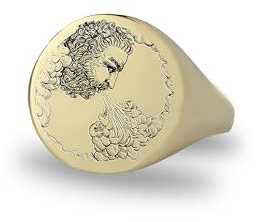 Gott des Windes Siegelring - Mythologie Ring - 14k Gold Griechischer Gott Ring - Bold Aussage Ring - Unisex Ring