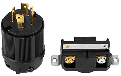 Garosa 4er-Set 30-A-Stecker-Buchsen-Set, 125–250 V-Volt-Steckdose, Ideal für den Anschluss an Einen Generator. Stecker aus Massivem Kupfer