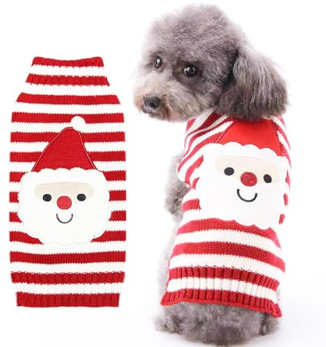 Hundepullover Weihnachten Haustier Katze Hunde Pullover Gestrickter Hundepulli Weihnachten Hund Weihnachtsoutfit Hunde Pullover Kostüme Weihnachtens für Kleine Mittelgroße Großer Hund M