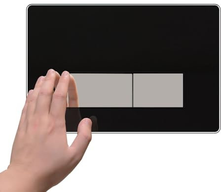 Mendorio WC Drückerplatte aus Gehärtetes Glas, kompatibel mit Geberit Sigma,UP300&UP320 Serien Betätigungsplatten,Plattengröße 250×170mm,ausgestattet mit Spülhebel-Set und Einbaurahmen（schwarz）