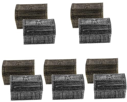 JOINPAYA 10pcs Vintage Pirate Toy Treasure Chest Latches Boys and Girls Coin Box Decorative Plastic Storage Case for Boys and Girls
