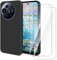 Wanglaism Coque Compatible avec TCL 50 NxtPaper/TCL 50 Pro NxtPaper 5G avec 2 Pièces Verre Trempé, Coque Housse de Protection Silicone Antichoc Mince Douce Noir