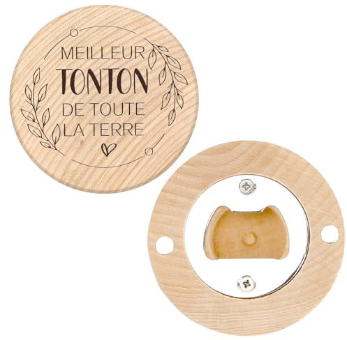 Cadeau Tonton Cadeau Noel Fete Des Peres Décapsuleur Original Bois Idee Cadeaux De L'oncle Homme Famille Décapsuleur Tonton Cadeaux Anniversaire Retraite Naissance Mariage Neveux Et Nièces