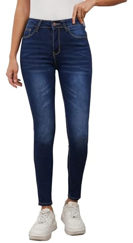 Merlvida Vaqueros Mujer Elásticos Cintura Alta – Push Up Jeans Slim Ajustados Pantalones Vaqueros